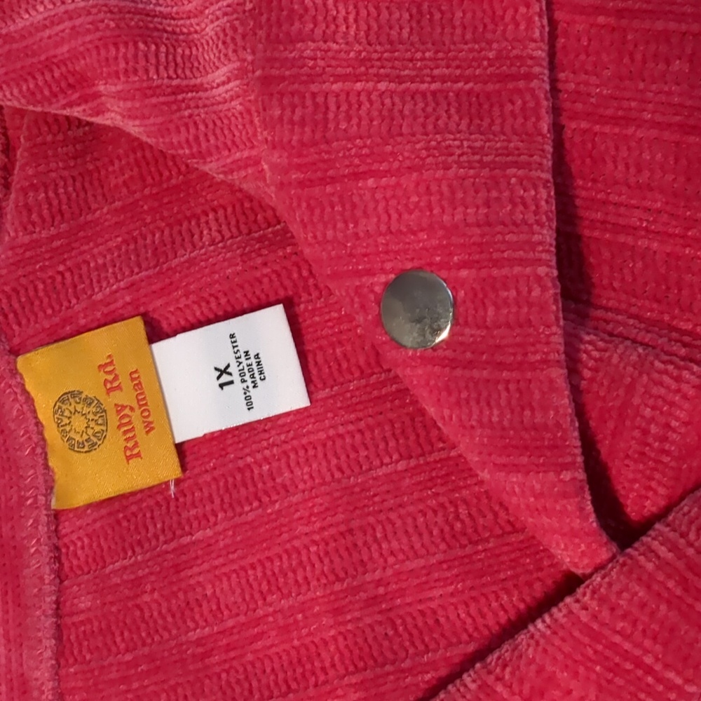 Ruby Rd. Pink Textured Snap-Button Top - Picture 4 of 4